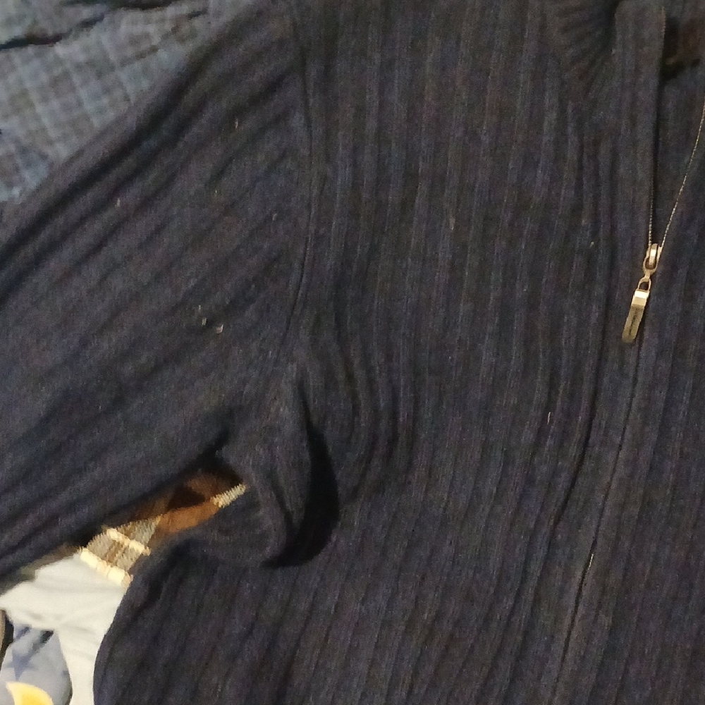 Quinn Men's Deep Blue Zip-Up Sweater